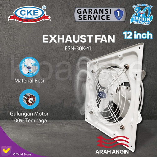 [EZM.0100107] Exhaust Korean Pressure Fan 12 Inch Kipas Hisap Dinding Tembok 12" Wall Exhaust Fan