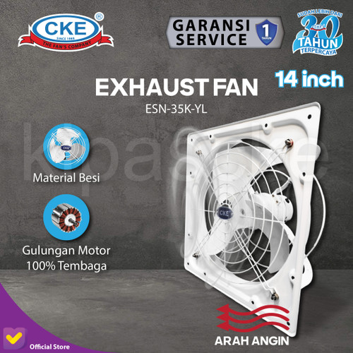 [EZM.0100106] Exhaust Korean Pressure Fan 14 Inch Kipas Hisap Dinding Tembok 14" Wall Exhaust Fan Industri