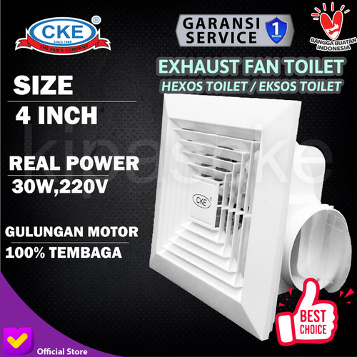 [EZM.0100400] Exhaust Plafon 4 Inch Exhaust Ducting Dak Hexos Kamar Mandi
