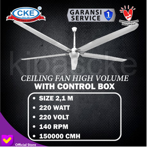 [EZM.0101458] HVLS Big Ceiling Fan 2.1 Meter 220V 220W Kipas Angin Raksasa