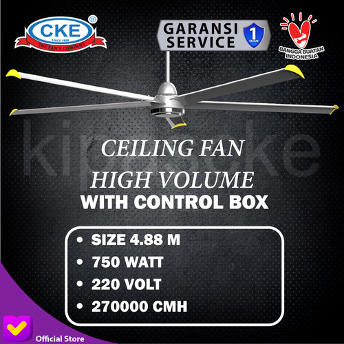 [EZM.0101457] HVLS Big Ceiling Fan 4.88 Meter 220V 750W Kipas Angin Raksasa/ Plafon