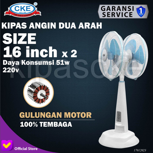 [EZM.0100838] Imatsu Dual Heal Stand Fan With LED Light 16 Inch Kipas Angin Berdiri