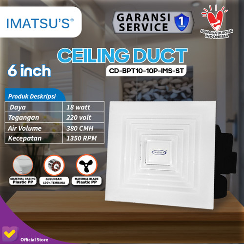 [EZM.0101366] Imatsu Kipas Ceilling Duct CD-BPT10-10P-IMS-ST Rumah Dapur Resto