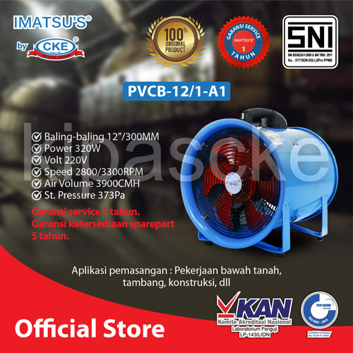 [EZM.0100804] Imatsu Portable Ventilator PVCB-12/1-A1 12 Inch Blower Eksos Tambang
