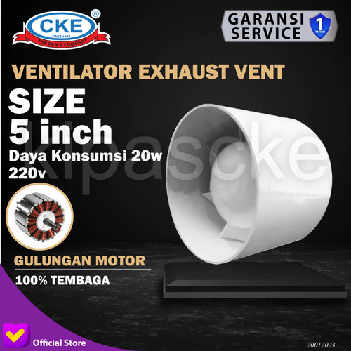 [EZM.0101616] Inline Duct Fan 5" Booster Fan Exhaust Blower Air Cooling Ven
