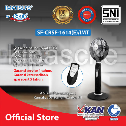 [EZM.0102081] Imatsu Pillar Stand Fan With Remote 16 Inch Kipas Angin Berdiri Rumah