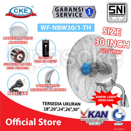 [EZM.0101871] Kipas Angin 30 Inch Wall Fan CKE 3O Inch Kipas Angin Dinding Industri