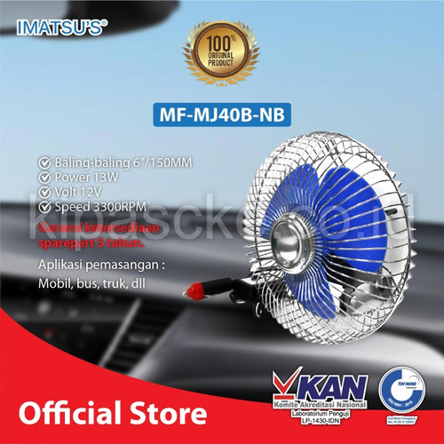 [EZM.0101491] Kipas Angin DC 6 Inch 12V Kipas Jepit Mobil 6" Car Mini Fan Portable