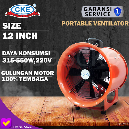 [EZM.0101489] Kipas Angin Exhaust Fan Portable Ventilator Blower 12 Inch CKE