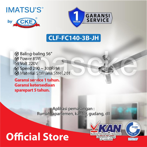 [EZM.0101536] Kipas Angin Gantung/Plafon 56 Inch Baling Besi Ceiling Fan Langit