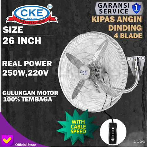 [EZM.0101472] Kipas Angin Industri 26 Inch Wall Fan Kipas Tembok/Dinding