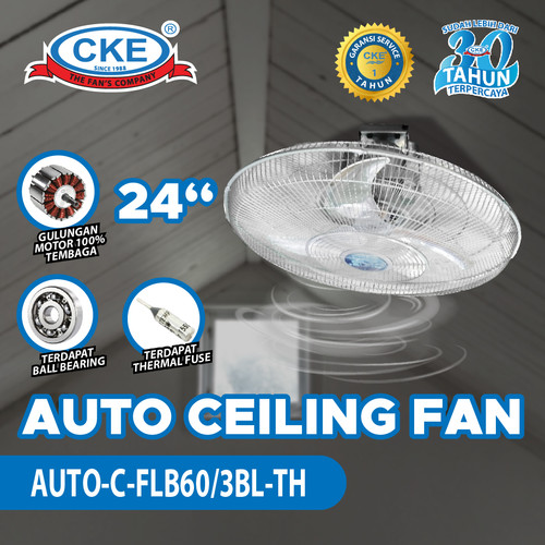 [EZM.0100045] Kipas Angin Plafon Orbit / Autofan 24 Inch CKE Ceiling Orbit Fan 24" Inci Kipas Angin Gantung