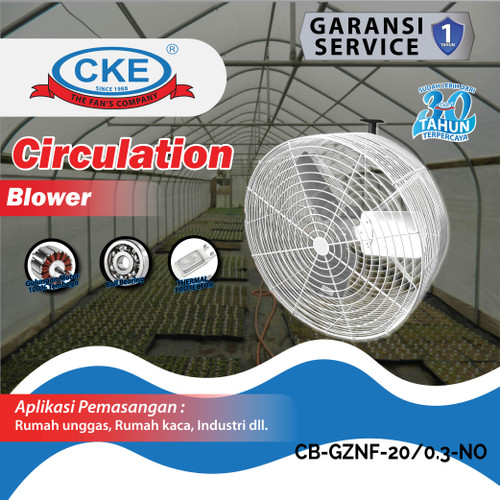 [EZM.0100003] Kipas Angin Sirkulasi Rumah Kaca 20 Inch 220V Greenhouse Circulation Fan / Horizontal Air Flow Fan Blower Peternakan Pertanian 20"