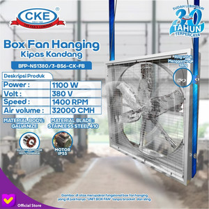 [EZM.0100113] Kipas Blower Fan 50" Inch Gantung / Hanging Box Fan Kipas Exhaust Blower Kandang Gudang 50 Inch 3 Phase 380V