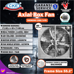 [EZM.0101777] Kipas Box Fan 50" 3 Phase - Motor Siemens - Alat Ternak Ayam Unggas
