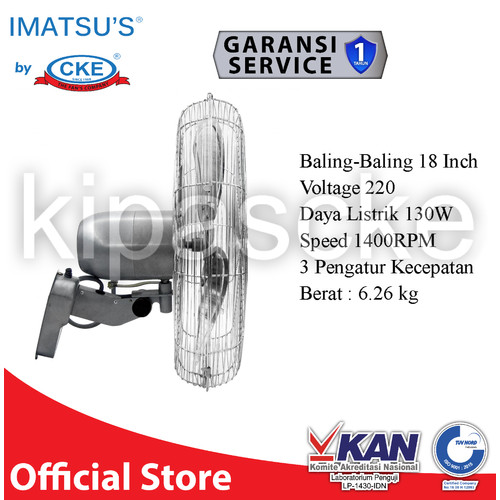 [EZM.0102088] Kipas Angin Dinding Industri 18 Inch Wall Fan Kipas Angin Tembok