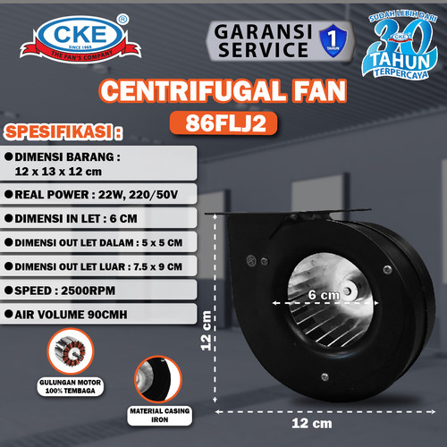 [EZM.0100034] Mini Centrifugal Fan Blower 3.5 Inch 22W 220V Kipas Pendorong / Blower Keong Hisap Mini 90 CMH / 53 CFM