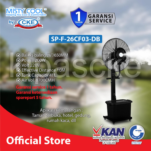 [EZM.0101104] Misty Cool Spray Fan 26CF03 Kipas Embun Kabut Uap 26 Inch 41 L Hitam