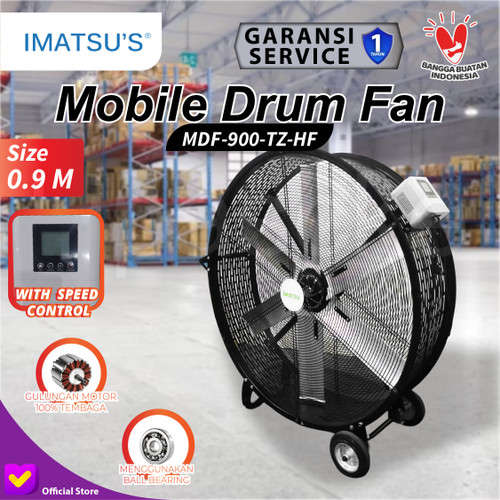 [EZM.0100117] Mobile Drum Fan 0.9 Meter 90CM Kipas Blower Drum Fan Portable Industri
