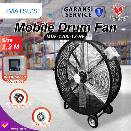 [EZM.0101372] Mobile Drum Fan 1.2 Meter 120 CM Kipas Blower Drum Portable Industri