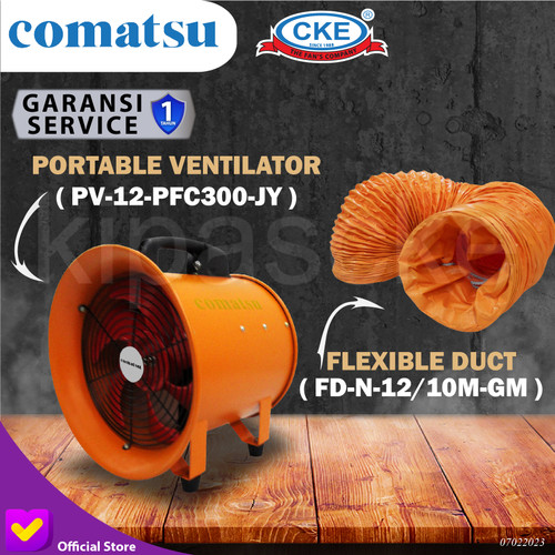[EZM.0101565] Paket Portable Ventilator Blower 12 inch + Flexible Duct Hose 10 Meter