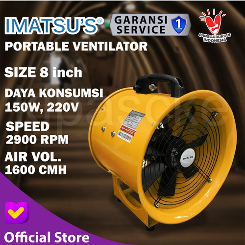 [EZM.0101430] Portable Ventilator / Blower / Exhaust 8" Inch Kipas Industri IMATSU