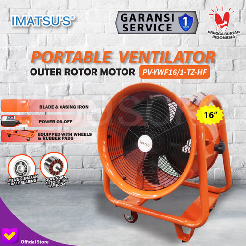 [EZM.0100138] Portable Ventilator Blower Exhaust Drum Fan 16 Inch 220V Support Roda