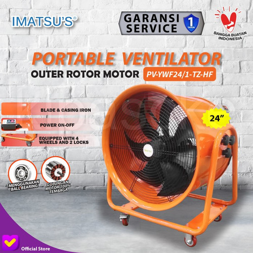 [EZM.0100134] Portable Ventilator Blower Exhaust Drum Fan 28 Inch 380V Support Roda