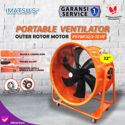 [EZM.0100133] Portable Ventilator Blower Exhaust Drum Fan 32 Inch 380V Support Roda