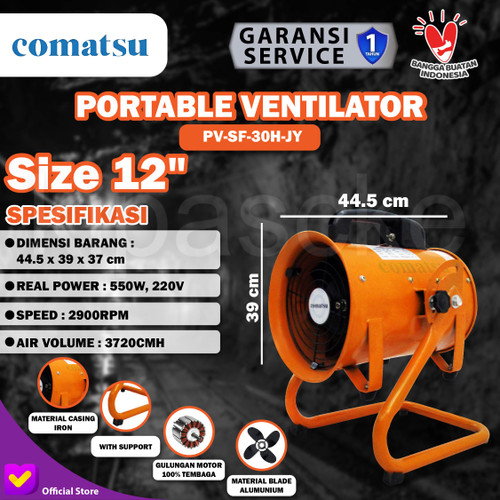 [EZM.0101870] Portable Ventilator Comatsu PV-SF-30H 12 Inch Ventilator Blower Kipas