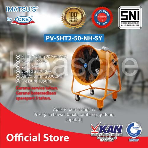 [EZM.0101806] Portable Ventilator Imatsu SHT2-50-NH-SY 20 Inch Blower Eksos Tambang
