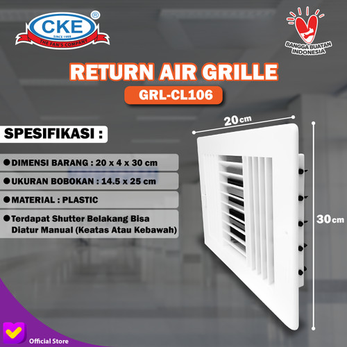[EZM.0101561] RAG return air grille Ukuran 20 X 30 grill Ac polos uk dalam ventilasi