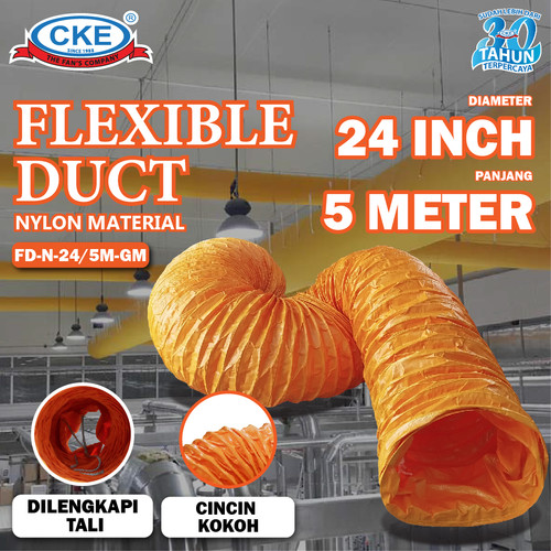 [EZM.0100035] Selang Portable Blower Ventilator 24 Inch Flexible Duct Hose Exhaust Nylon 24" Selang Fleksible Ducting 5M / 10M