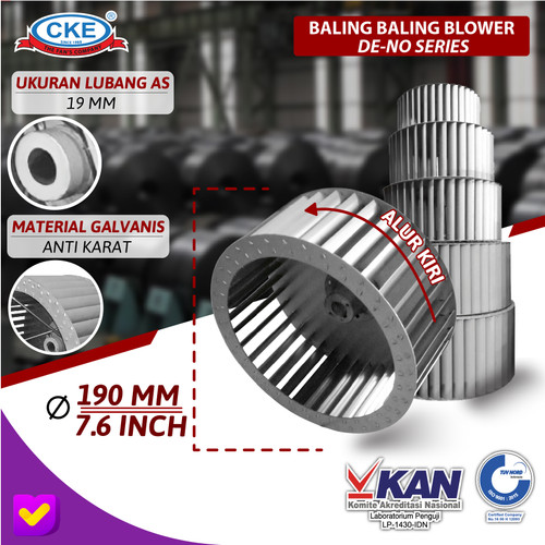 [EZM.0101802] SPARE PART FAN WHEEL 2# ALUR KIRI DE-1902# 3PH