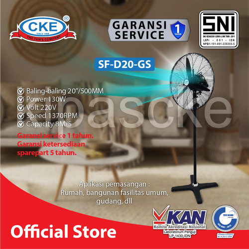 [EZM.0101966] Stand Fan CKE SF-D20-GS 20 Inch Kipas Angin Berdiri Rumah Sejuk