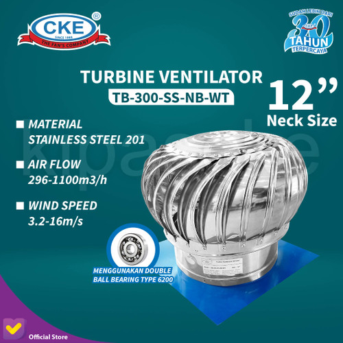 [EZM.0100145] Turbin Ventilator 12 Inch Turbine Roof Ventilasi Atap Rumah Pabrik 12"