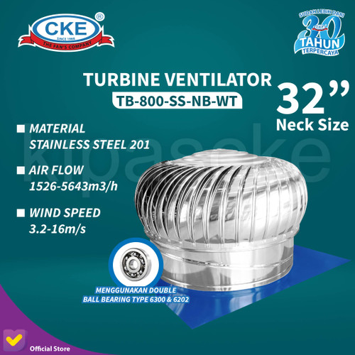[EZM.0100140] Turbin Ventilator 32 Inch Turbine Roof Ventilasi Atap Rumah Pabrik 32"