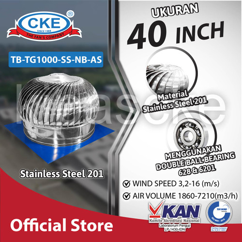 [EZM.0101706] Turbin Ventilator 40 Inch Kipas/Exhaust Atap Ventilasi Atap