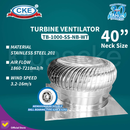 [EZM.0100139] Turbin Ventilator 40 Inch Turbine Roof Ventilasi Atap Rumah Pabrik 40"