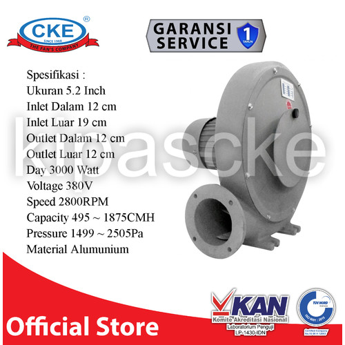 [EZM.0101623] Turbo Centrifugal Blower 5.2 Inch 3000W 3 Phase Centrifugal Fan CKE