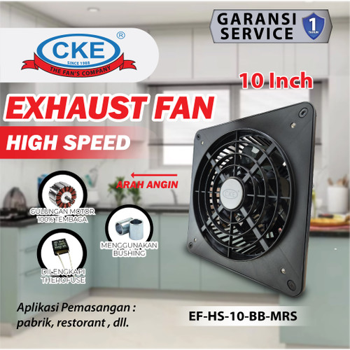 [EZM.0100020] Wall Exhaust Fan High Speed 10 Inch Kipas Hexos Tipe Dinding Tembok 10" Plastik