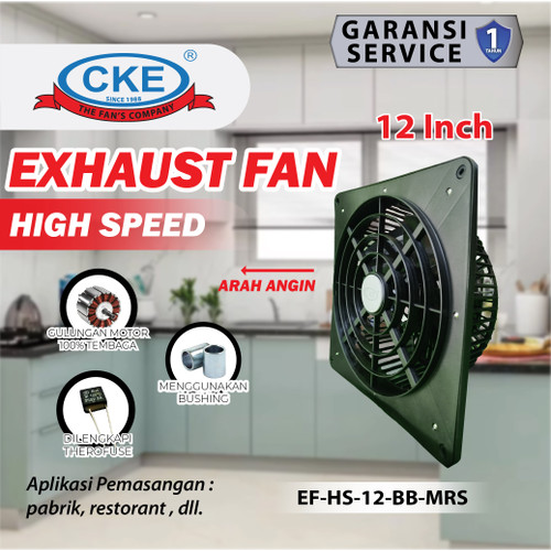 [EZM.0100019] Wall Exhaust Fan High Speed 12 Inch Kipas Hexos Tipe Dinding Tembok 12" Plastik