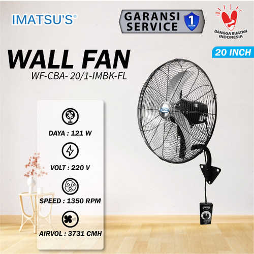 [EZM.0100087] Wall Fan Curved Blade 20 Inch Kipas Angin Dinding Tembok 20" Industrial Wall Fan