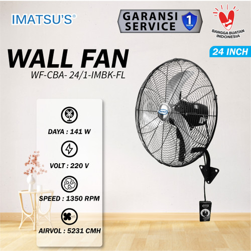 [EZM.0100086] Wall Fan Curved Blade 24 Inch Kipas Angin Dinding Tembok 24" Industrial Wall Fan