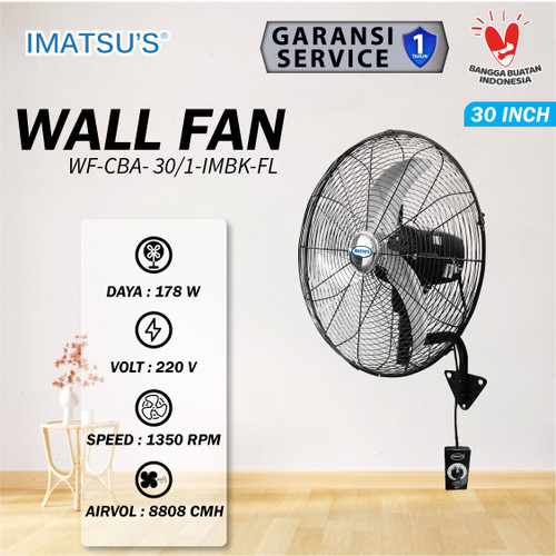 [EZM.0100084] Wall Fan Curved Blade 30 Inch Kipas Angin Dinding Tembok 30" Industrial Wall Fan
