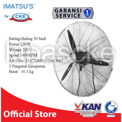 [EZM.0101805] Wall Fan Imatsu WF-ECO-30-NH 30 Inch Kipas Angin Dinding Tembok Rumah