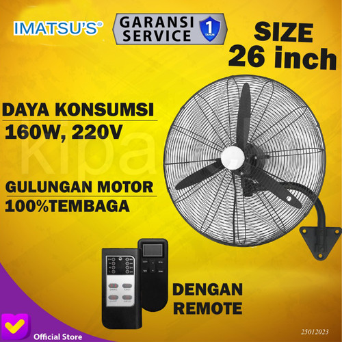 [EZM.0101698] Wall Fan WF-R-26/1-FL Kipas Angin Dinding 26 Inch Common