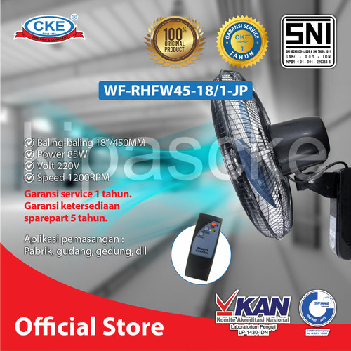 [EZM.0102086] Wall Fan CKE RHFW 18 Inch Kipas Angin Dinding Tembok Rumah Sejuk