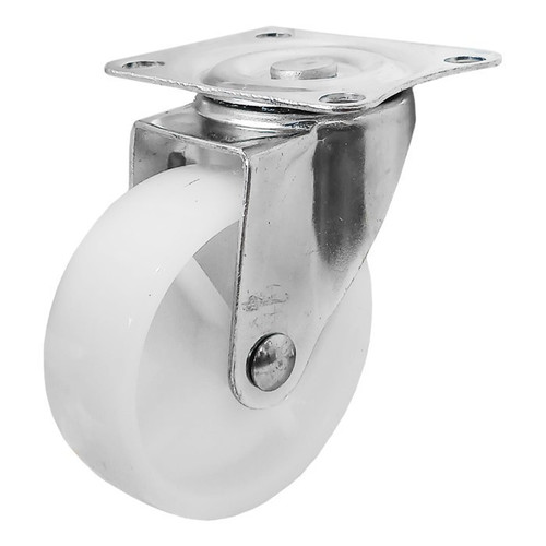 [EZM.1000014] TORA Roda Nilon Putih Hidup 3 Inch Plat Skrup - Roda Caster Nylon