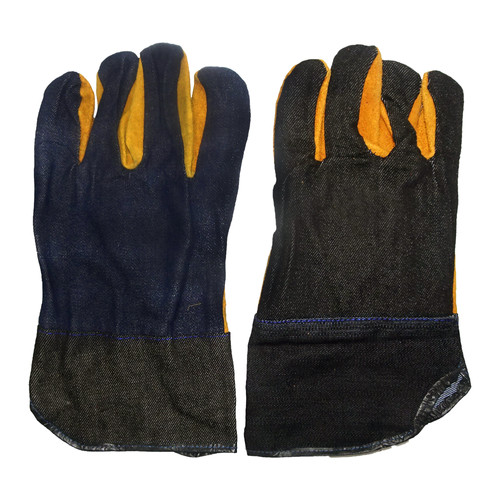 [EZM.1000025] Sarung Tangan Safety Blue Jeans & Kulit Per Lusin - Sarung Tangan Las